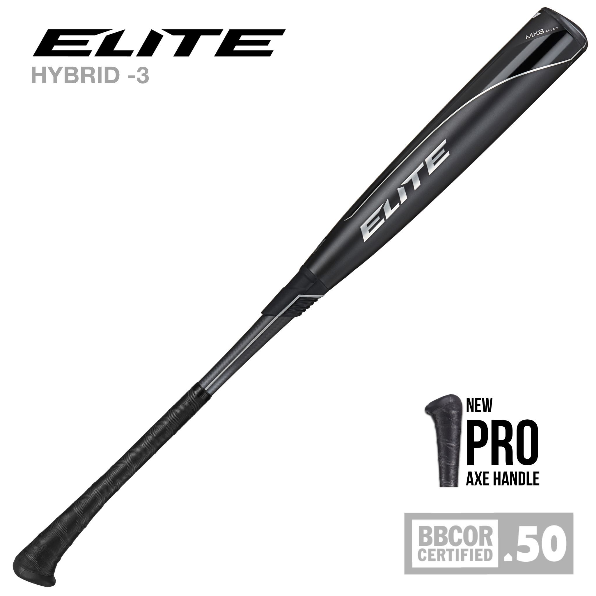 BBCOR ELITE HYBRID (-3) BBCOR BASEBALL - PRO AXE HANDLE 2021 BBCOR ELITE HYBRID (-3) BBCOR BASEBALL - PRO AXE HANDLE 2021
