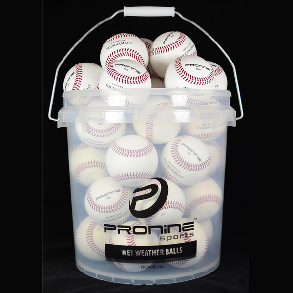 Pronine Wet Weather Bucket with 2 Dozen Composite Baseballs- "WB"